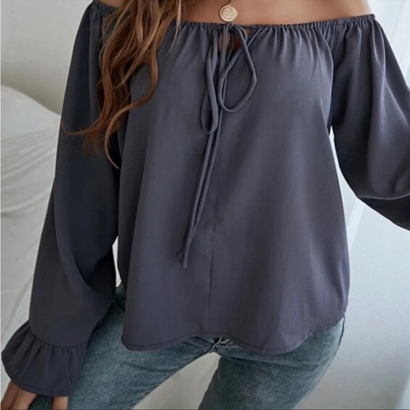 Gray bohemian top - Picture 3 of 4